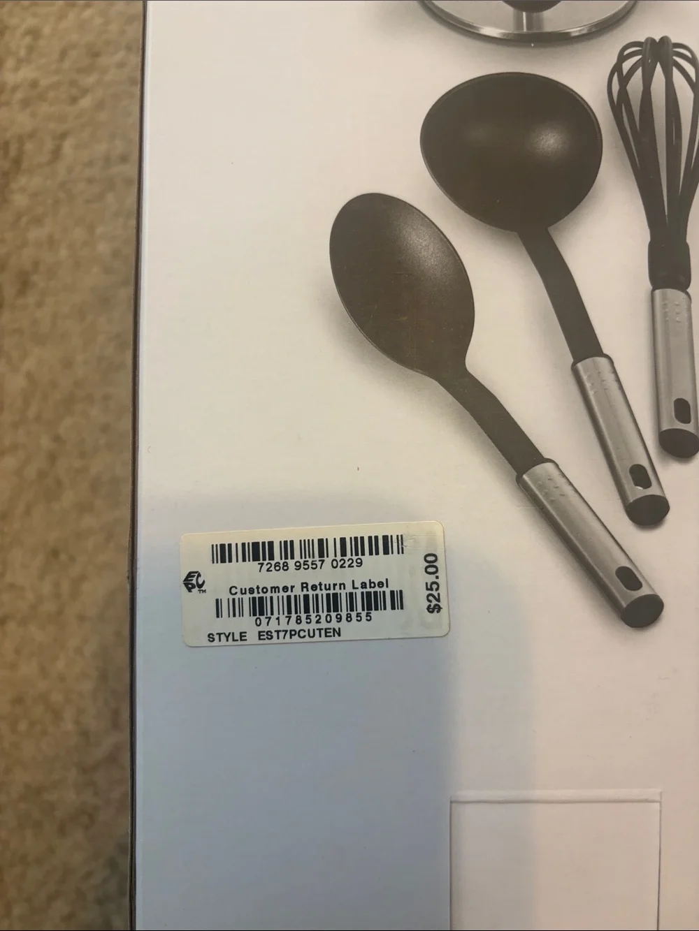 Martha Stewart 7-Piece Black and Silver Utensil Set